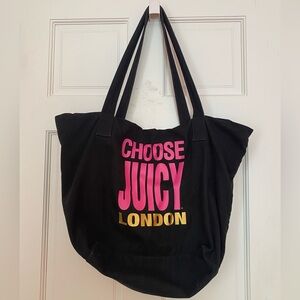 Vintage Juicy Couture Black Tote and Shoulder Suede Bag